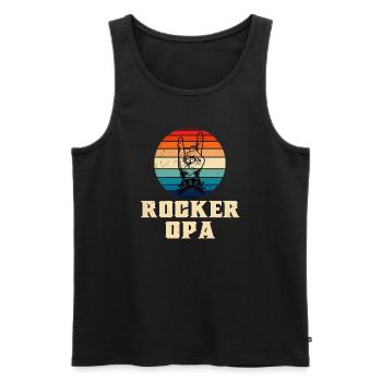 Rocker Opa Großvater Geschenk Von Enkel Musik - Männer Premium Bio Tank Top - Schwarz - Vorne - Michal (187cm)