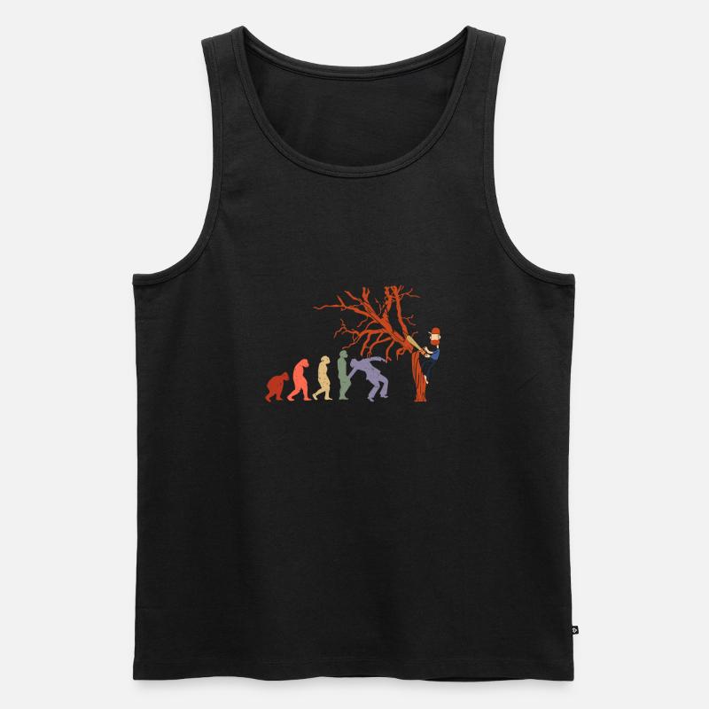 Holzfäller EVOLUTION Kettensäge Landschaftsgärtner - Männer Premium Bio Tank Top - Schwarz