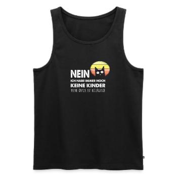 Nein Keine Kinder Die Katze Ist Allergisch Katzen - Männer Premium Bio Tank Top - Schwarz - Vorne - AI Model Male 178 light (178cm)