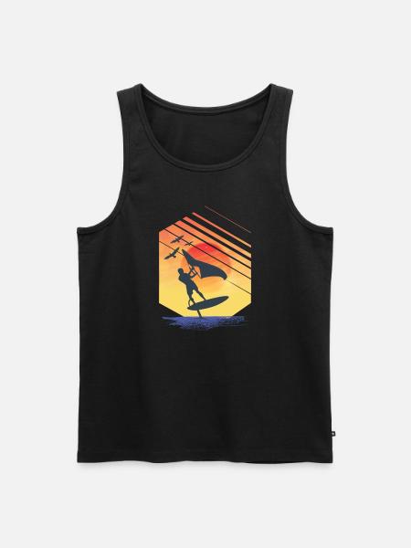 Wing Foiling Surfing Surfer gaveide - Herre Premium økologisk tanktop - sort