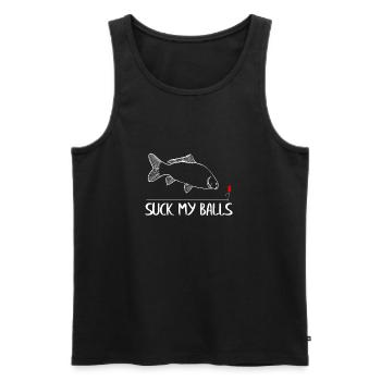 Karpfen Angler Fischer Fisch Suck My Balls Carp - Männer Premium Bio Tank Top - Schwarz - Vorne - Michal (187cm)