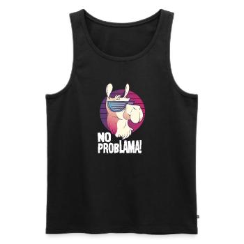 No Problama - Alpaka Lama lustiges Geschenk Motiv - Männer Premium Bio Tank Top - Schwarz - Vorne - AI Model Male 178 light (178cm)