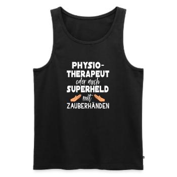 Physiotherapeut Zauberhände Masseur Physiotherapie - Männer Premium Bio Tank Top - Schwarz - Vorne - Michal (187cm)