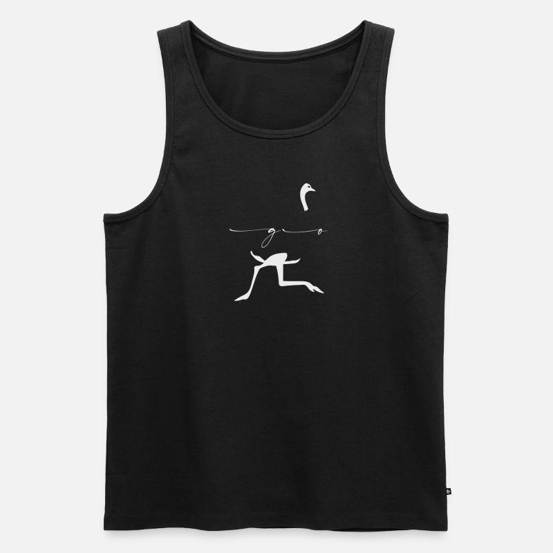 Vogel Strauss - Männer Premium Bio Tank Top - Schwarz