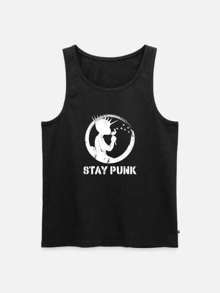 restez punk! T-shirt punk rock - Débardeur bio Premium Homme - noir