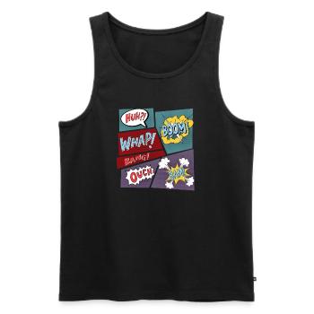 Comic Superhelden Comicbücher Kinder Geschenk - Männer Premium Bio Tank Top - Schwarz - Vorne - AI Model Male 178 light (178cm)