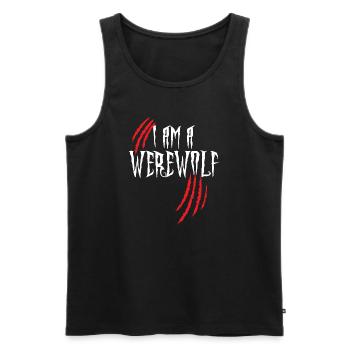 Je suis un cadeau de déguisement d'horreur d'Halloween de loup-garou - Débardeur bio Premium Homme - noir - Devant - Michal (187cm)