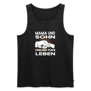 Mama Und Sohn Freunde Fürs Leben - Männer Premium Bio Tank Top - Schwarz - Vorne - Michal (187cm)