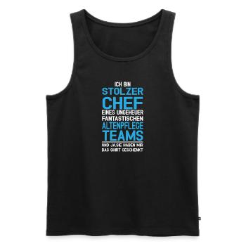 Chef Altenpflege Pflegedienstleitung Pdl - Männer Premium Bio Tank Top - Schwarz - Vorne - AI Model Male 178 light (178cm)