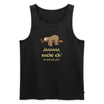 Funny t-shirt yes I make sloth lazy - Men's Premium Organic Tank Top - black - Front - Michal (187cm)