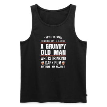 Cadeau d'amant de rhum à la retraite pour homme I boire du rhum drôle - Débardeur bio Premium Homme - noir - Devant - AI Model Male 178 light (178cm)