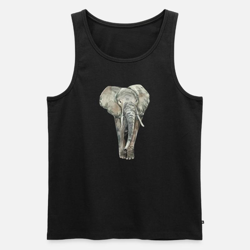 Elefant - Männer Premium Bio Tank Top - Schwarz