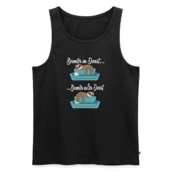 Beamter im Dienst - Männer Premium Bio Tank Top - Schwarz - Vorne - Michal (187cm)