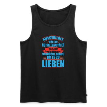Notfallsanitäter Geschenk Notarzt Krankenwagen - Männer Premium Bio Tank Top - Schwarz - Vorne - Michal (187cm)