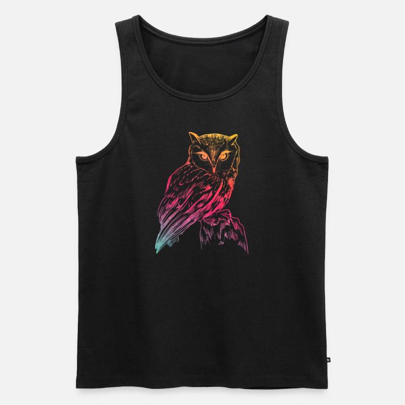 Eule - Männer Premium Bio Tank Top - Schwarz