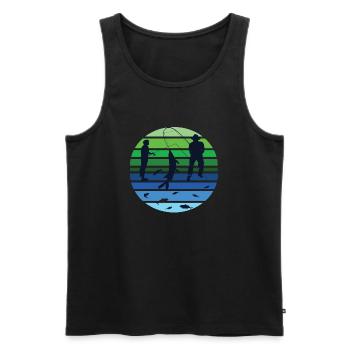 Angler, Geschenk, Fischer, Fliegenfischen - Männer Premium Bio Tank Top - Schwarz - Vorne - AI Model Male 178 light (178cm)