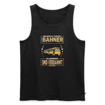 Tram T4D Straßenbahnfahrer T4D-MT Straßenbahn - Männer Premium Bio Tank Top - Schwarz - Vorne - Michal (187cm)