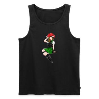 Heimat Schwarzwaldmädel Bollenhut Schwarzwald - Männer Premium Bio Tank Top - Schwarz - Vorne - Michal (187cm)