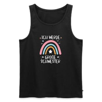 Ich werde Große Schwester Nachwuchs Ankündigung - Männer Premium Bio Tank Top - Schwarz - Vorne - AI Model Male 178 light (178cm)