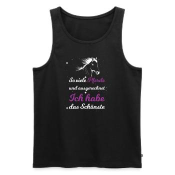 So viele Pferde ich habe das schönste Pferd - Männer Premium Bio Tank Top - Schwarz - Vorne - Michal (187cm)