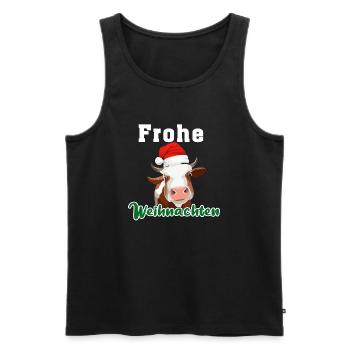 kuhweihnachten - Männer Premium Bio Tank Top - Schwarz - Vorne - AI Model Male 178 light (178cm)