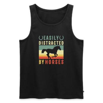 Pferde Ablenkung - Männer Premium Bio Tank Top - Schwarz - Vorne - AI Model Male 178 light (178cm)