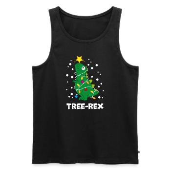 Tree Rex Christmas Weihnachten Ugly T Rex - Männer Premium Bio Tank Top - Schwarz - Vorne - AI Model Male 178 light (178cm)
