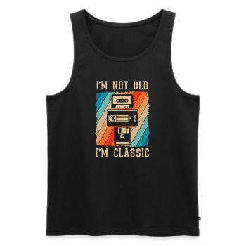 Pas vieux, mais classique disquette de vidéo musicale - Débardeur bio Premium Homme - noir - Devant - Michal (187cm)