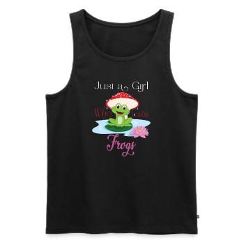 Just a Girl Who Loves Frogs - Men's Premium Organic Tank Top - black - Front - AI Model Male 178 light (178cm)