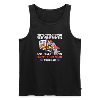 Rettungswagen Blaulicht gesehen zu spät - Männer Premium Bio Tank Top - Schwarz - Vorne - AI Model Male 178 light (178cm)