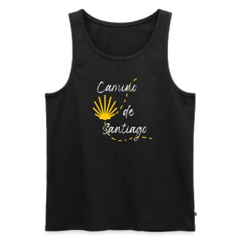 Camino de Santiago Jakobsweg Pilger Geschenk Weg - Männer Premium Bio Tank Top - Schwarz - Vorne - Michal (187cm)