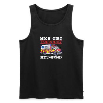 Rettungsdienst Mich nur mit RTW Sanitäterin - Männer Premium Bio Tank Top - Schwarz - Vorne - AI Model Male 178 light (178cm)