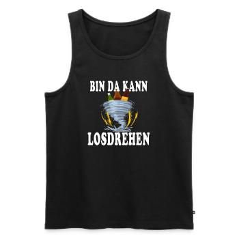 Bin da Kann Losgehen - Losdrehen Bier Tornado - Männer Premium Bio Tank Top - Schwarz - Vorne - Michal (187cm)