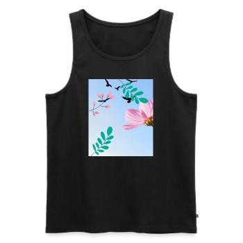 Nature - Männer Premium Bio Tank Top - Schwarz - Vorne - Michal (187cm)