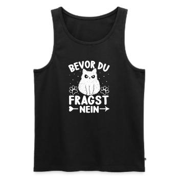 Bevor du Fragst Nein mit Katze - Männer Premium Bio Tank Top - Schwarz - Vorne - AI Model Male 178 light (178cm)
