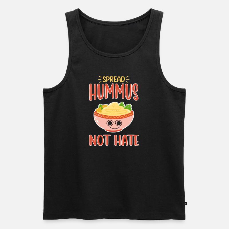 Veganer Hummus Brotaufstrich - Männer Premium Bio Tank Top - Schwarz
