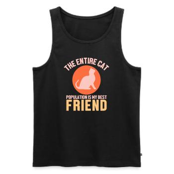 The entire cat population is my friend - Männer Premium Bio Tank Top - Schwarz - Vorne - Michal (187cm)
