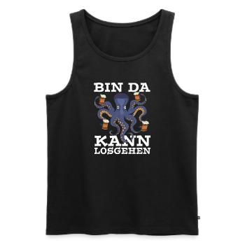 Bin da Kann losgehen Oktopus Achtarmig - Männer Premium Bio Tank Top - Schwarz - Vorne - Michal (187cm)
