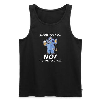 Before You Ask... NO! Durstiger blauer Elefephant - Männer Premium Bio Tank Top - Schwarz - Vorne - Michal (187cm)