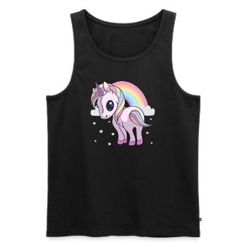 Pastell Goth gruseliges Einhorn Yami Kawaii süßer Spaß - Männer Premium Bio Tank Top - Schwarz - Vorne - Michal (187cm)