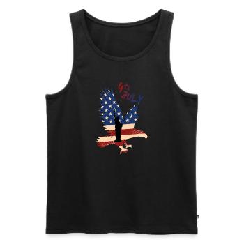 4th of July Independence Day - Men's Premium Organic Tank Top - black - Front - AI Model Male 178 light (178cm)