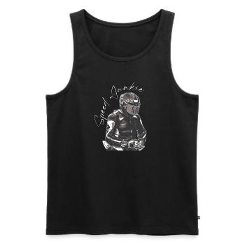 Speed Junkie - Men's Premium Organic Tank Top - black - Front - AI Model Male 178 light (178cm)