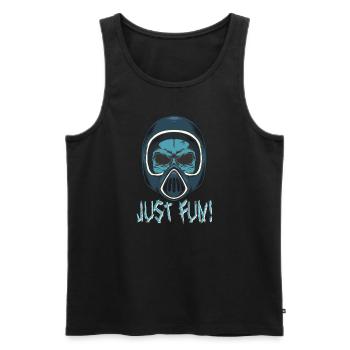 Skull Helmet - Men's Premium Organic Tank Top - black - Front - AI Model Male 178 light (178cm)