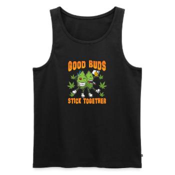 gute Kumpels - Männer Premium Bio Tank Top - Schwarz - Vorne - Michal (187cm)