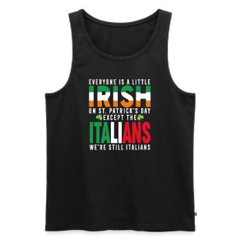 Jour de la Saint-Patrick italien Sarcastique Italien Irlandais - Débardeur bio Premium Homme - noir - Devant - Michal (187cm)