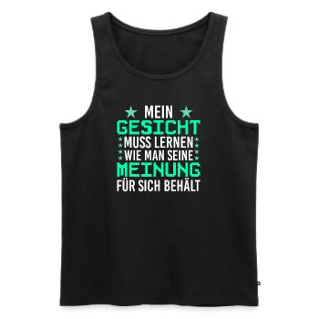 Witziges Sprüche Retro Mein Gesicht Statement - Männer Premium Bio Tank Top - Schwarz - Vorne - AI Model Male 178 light (178cm)