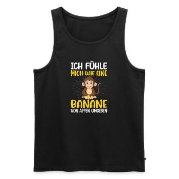 Arbeit Bauarbeiter Affe Banane - Männer Premium Bio Tank Top - Schwarz - Vorne - Michal (187cm)