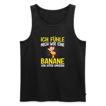 Affen Banane Arbeit - Männer Premium Bio Tank Top - Schwarz - Vorne - Michal (187cm)