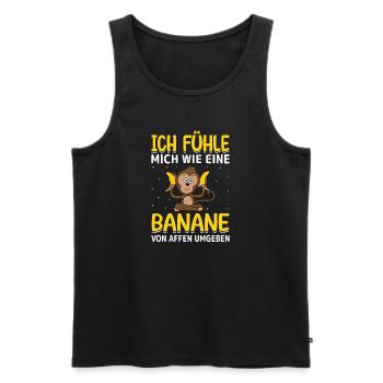 Banane Affe Arbeit - Männer Premium Bio Tank Top - Schwarz - Vorne - Michal (187cm)