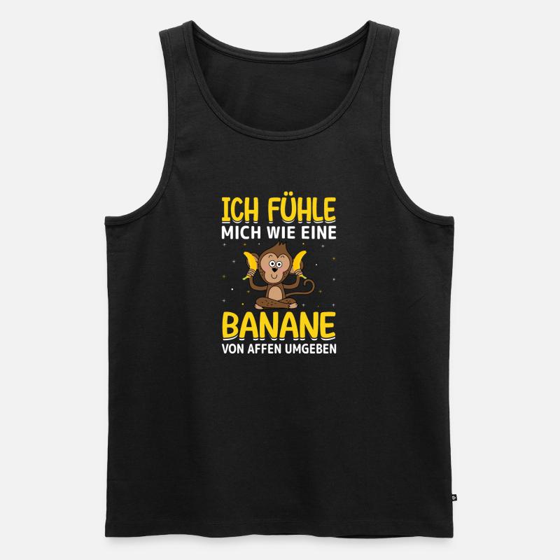 Banane Affe Arbeit - Männer Premium Bio Tank Top - Schwarz